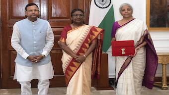 Union Minister of Finance and Corporate Affairs Nirmala Sitharaman along with Minister of State for Finance Pankaj Chaudhary called on President Droupadi Murmu at Rashtrapati Bhavan before presenting the Union Budget, in New Delhi. PTI