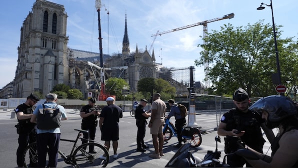 Paris police seal off Seine River ahead of the opening ceremony of 2024 Paris Olympics