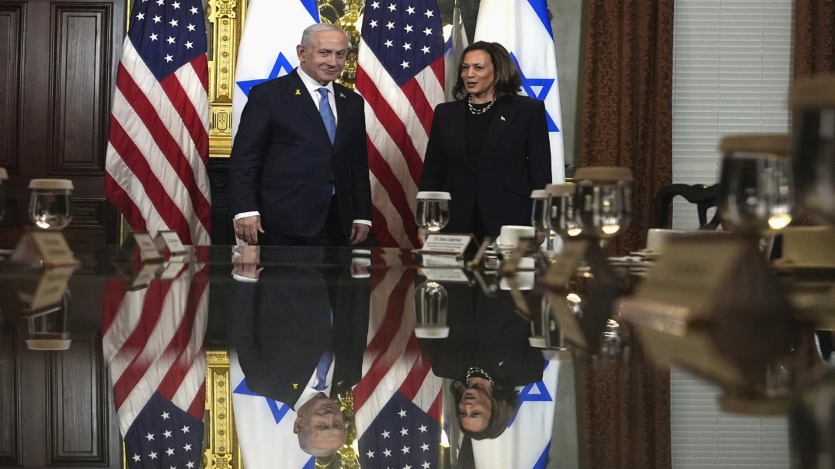 Israel's Prime Minister Benjamin Netanyahu and Vice President Kamala Harris. AP Israel's Prime Minister Benjamin Netanyahu and Vice President Kamala Harris. AP