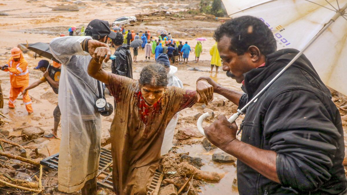 Rescue operation underway after a landslide triggered by heavy monsoon rains, in Wayanad district. Over 150 people have been killed and dozens are still feared trapped in the accident. PTI Rescue operation underway after a landslide triggered by heavy monsoon rains, in Wayanad district. Over 150 people have been killed and dozens are still feared trapped in the accident. PTI