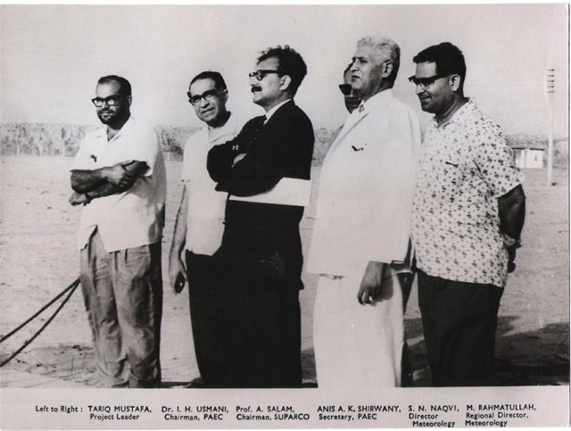 Dr. Salaam and his colleagues observing the Rehbar rocket launch. Source: X