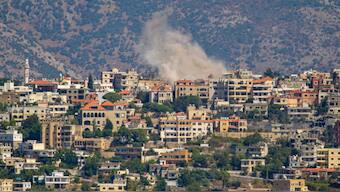 Smoke billows from a site targeted by Israeli shelling in the southern Lebanese border village of Khiam on July 30, 2024, amid ongoing cross-border clashes between Israeli troops and Hezbollah fighters. Source: AFP. 