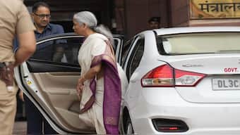 Union Finance Minister Nirmala Sitharaman arrives at the Finance Ministry, North Block, who is set to table the Union Budget 2024-25, in New Delhi, on 23 July. PTI