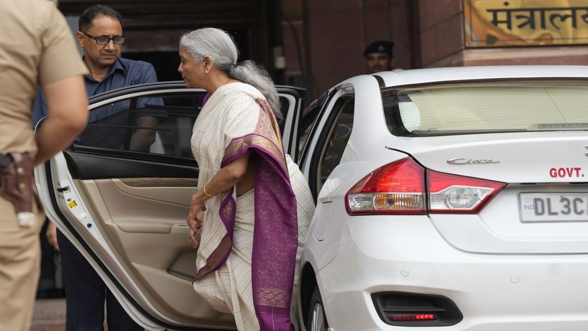 Union Finance Minister Nirmala Sitharaman arrives at the Finance Ministry, North Block, who is set to table the Union Budget 2024-25, in New Delhi, on 23 July. PTI Union Finance Minister Nirmala Sitharaman arrives at the Finance Ministry, North Block, who is set to table the Union Budget 2024-25, in New Delhi, on 23 July. PTI