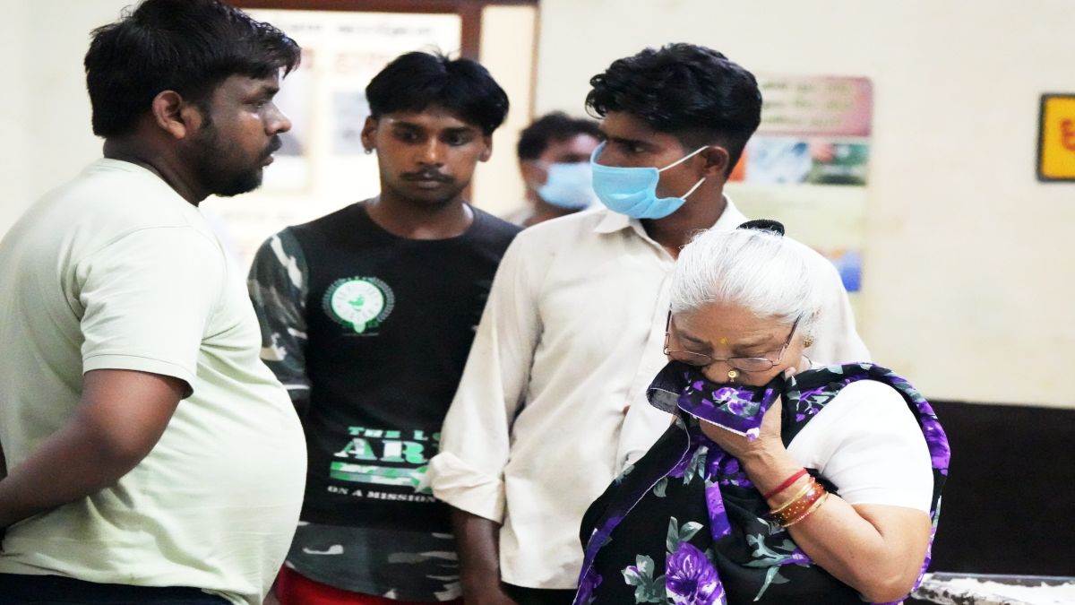 Relatives of victims of the Hathras stampede at Bagla District Hospital, in Hathras. PTI Relatives of victims of the Hathras stampede at Bagla District Hospital, in Hathras. PTI