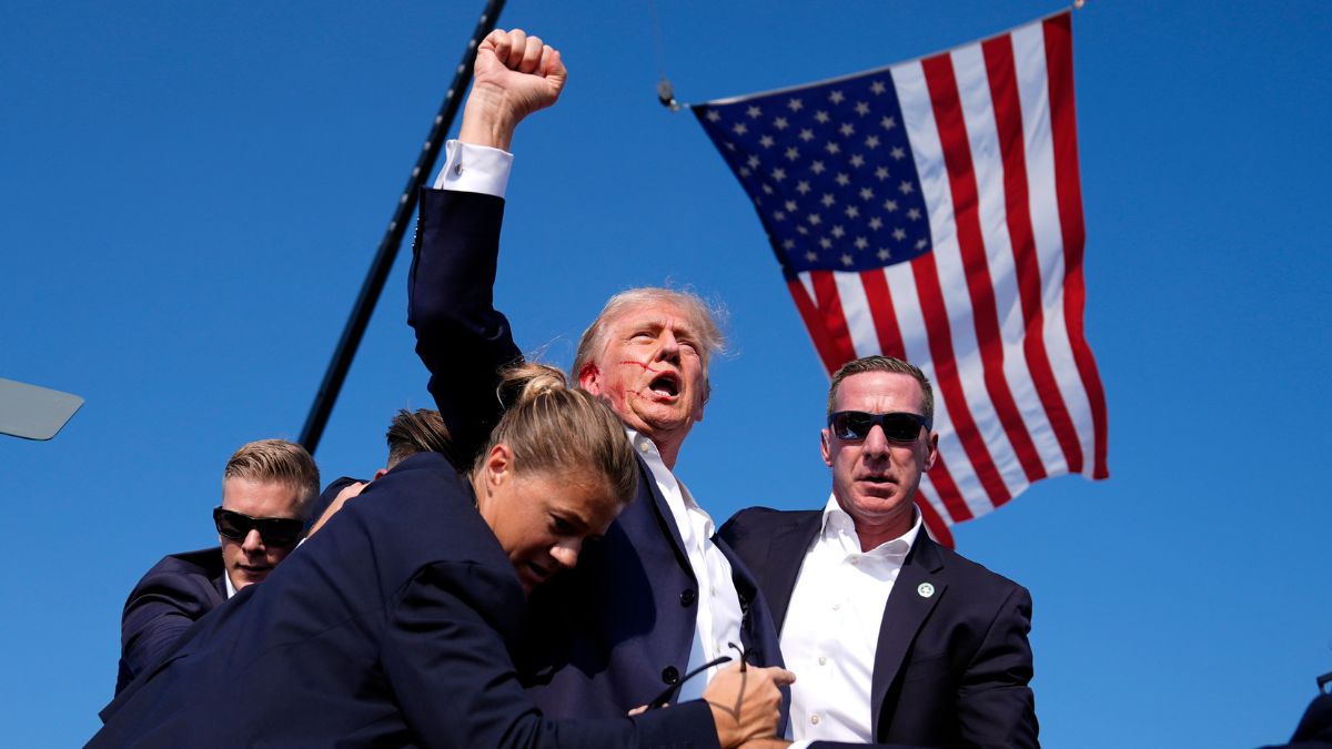 Republican presidential candidate former US President Donald Trump is surrounded by US Secret Service agents after an assassination attempt at a campaign rally in Butler, Pennsylvania, July 13, 2024. File Image/AP Republican presidential candidate former US President Donald Trump is surrounded by US Secret Service agents after an assassination attempt at a campaign rally in Butler, Pennsylvania, July 13, 2024. File Image/AP