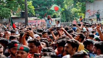 People celebrate the resignation of Prime Minister Sheikh Hasina in Dhaka, Bangladesh, August 5, 2024. Reuters