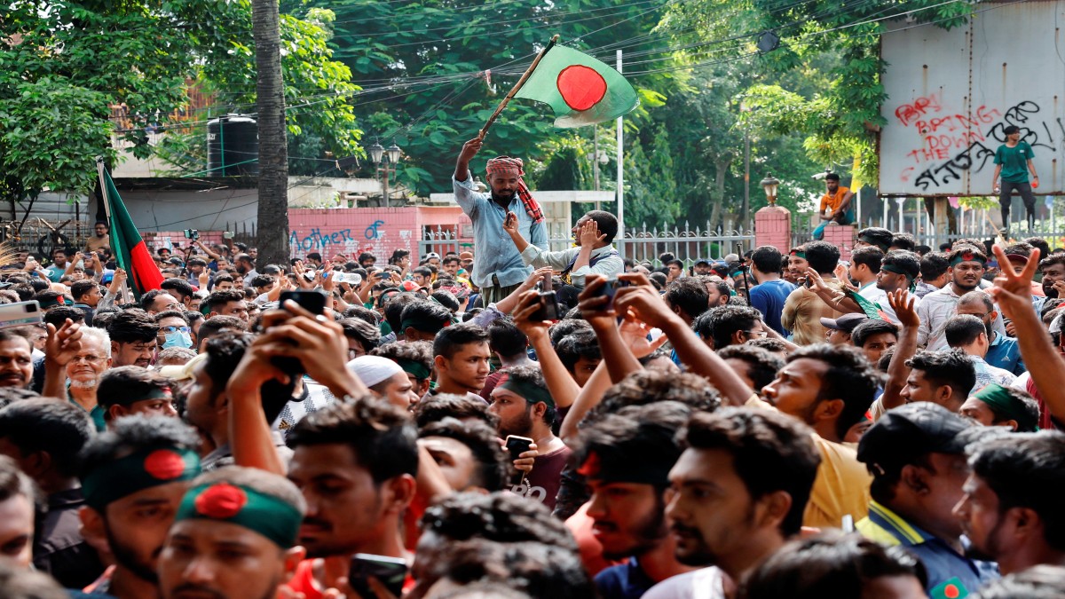 People celebrate the resignation of Prime Minister Sheikh Hasina in Dhaka, Bangladesh, August 5, 2024. Reuters People celebrate the resignation of Prime Minister Sheikh Hasina in Dhaka, Bangladesh, August 5, 2024. Reuters