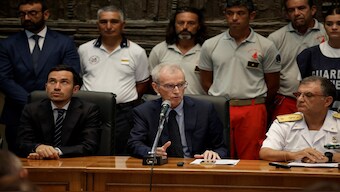 Chief of the public prosecutor's office of Termini Imerese, Ambrogio Cartosio holds a press conference to share details about the investigation regarding the luxury yacht that sank during a violent storm, at the court in Termini Imerese, near Palermo, Italy. Reuters