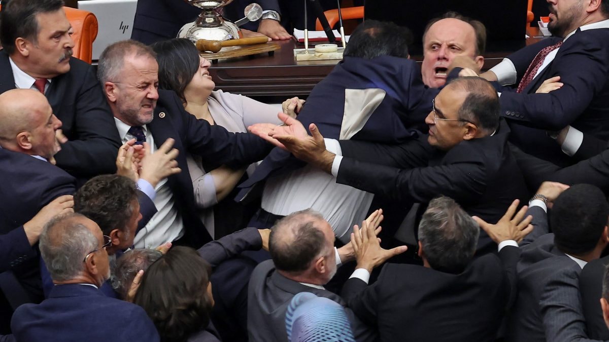 Watch: Lawmakers in Turkey exchange blows in parliament, 2 MPs injured