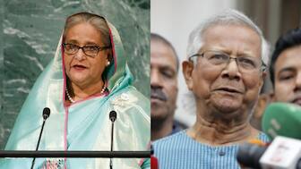 Bangladesh's Chief Adviser Muhammad Yunus and Former Prime Minister of Bangladesh Sheikh Hasina. File Image / AP