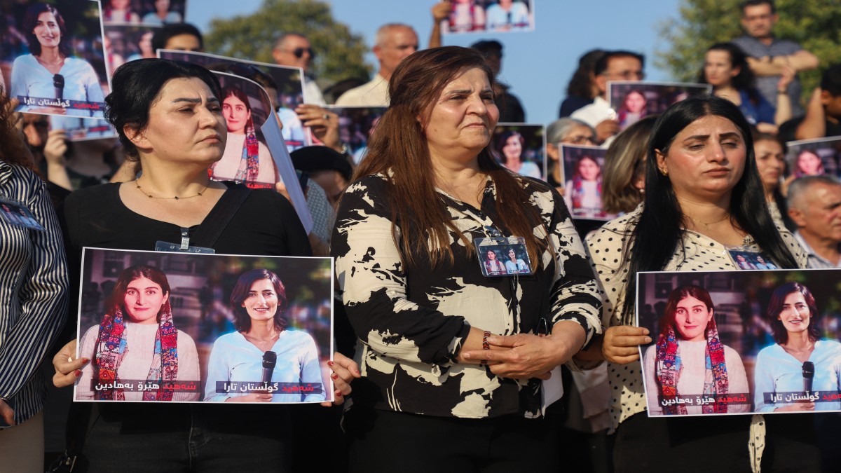 Protesters rally in Iraq's Kurdish region over fatal drone strike that killed two journalists Protesters rally in Iraq's Kurdish region over fatal drone strike that killed two journalists