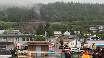 The aftermath of a deadly landslide is seen in Ketchikan, Alaska. Ketchikan Daily News via AP