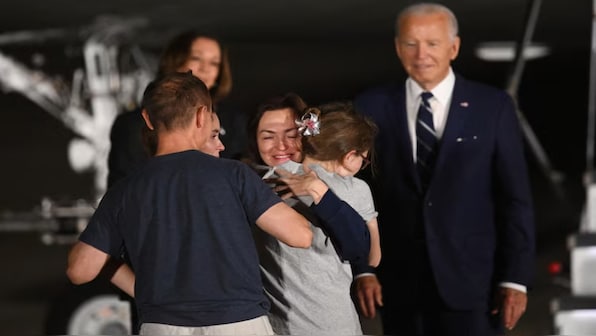 Biden, Harris welcome three US nationals released in Russia prisoner swap deal