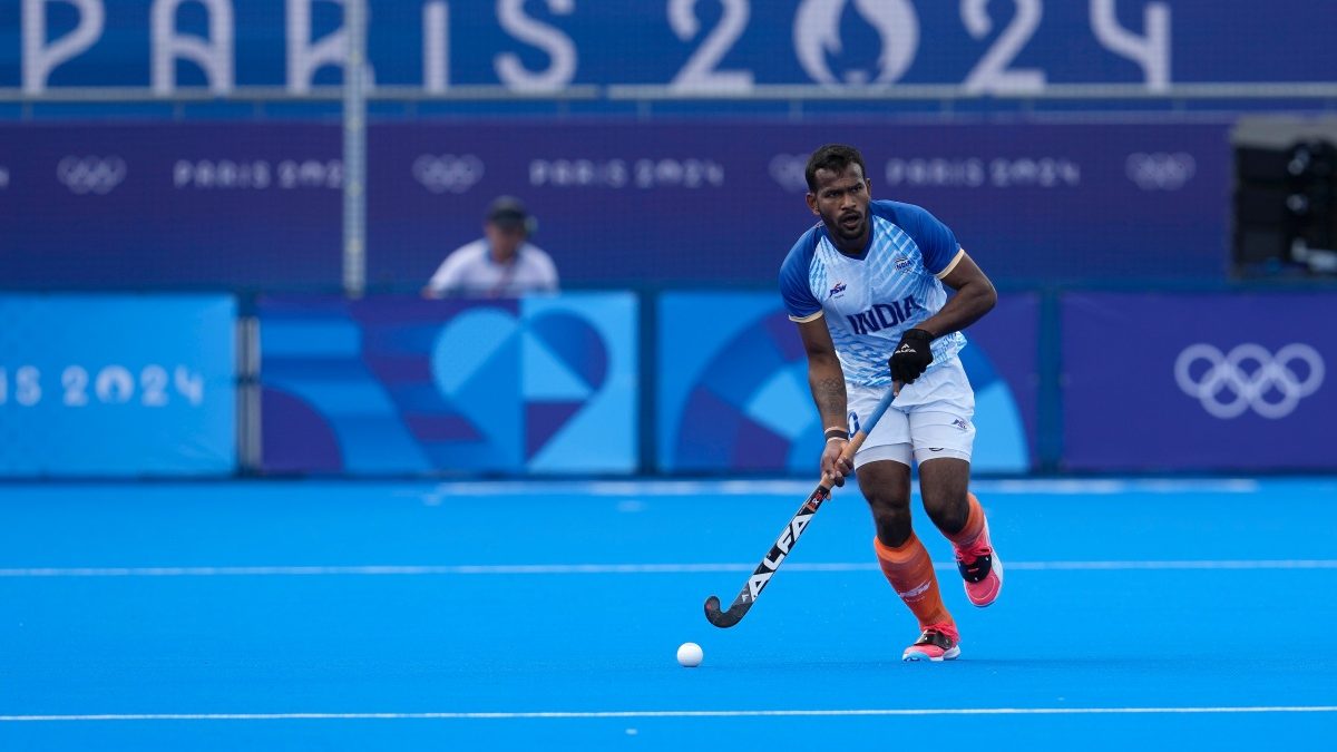 Amit Rohidas was shown a red card in the match against Great Britain at the 2024 Paris Olympics. AP Amit Rohidas was shown a red card in the match against Great Britain at the 2024 Paris Olympics. AP