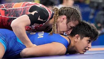 Antim Panghal lost in the first round of the 53kg wrestling freestyle event at the Paris Olympics 2024. Reuters