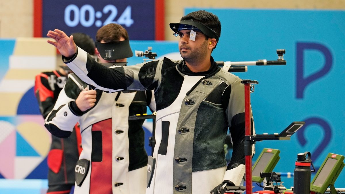 Arjun Babuta missed out on a medal by a whisker at the men's 10m Air Rifle final at the Paris Olympics. AP Arjun Babuta missed out on a medal by a whisker at the men's 10m Air Rifle final at the Paris Olympics. AP