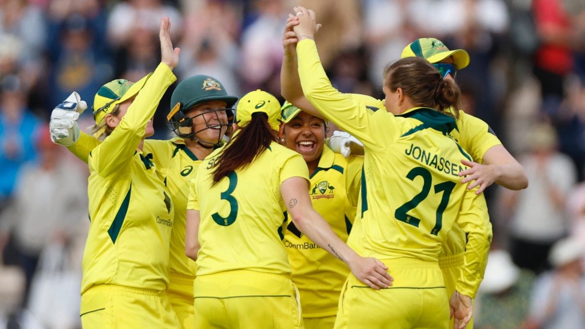 Australian women's cricket team players celebrate during a match against England. Reuters file image Australian women's cricket team players celebrate during a match against England. Reuters file image