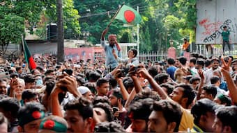 People celebrate the resignation of Prime Minister Sheikh Hasina in Dhaka, Bangladesh, August 5, 2024. Source: REUTERS.