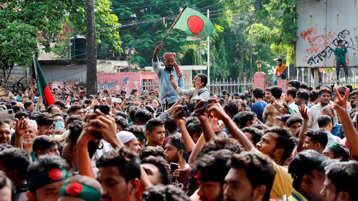 People celebrate the resignation of Prime Minister Sheikh Hasina in Dhaka, Bangladesh, August 5, 2024. Source: REUTERS. People celebrate the resignation of Prime Minister Sheikh Hasina in Dhaka, Bangladesh, August 5, 2024. Source: REUTERS.