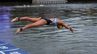 Claire Michel of Belgium, who competed in the triathlon at the Paris Olympics, pulled out sick from the team event. Reuters