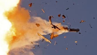 A Hezbollah UAV intercepted by Israeli air forces over north Israel on August 25, 2024. (AFP)