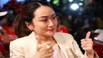 Pheu Thai's prime ministerial candidate, Paetongtarn Shinawatra, gestures as she attends a birthday celebration held by red shirt supporters, a day ahead of her father, former Prime Minister Thaksin Shinawatra, coming home from self-exile, at the party headquarter in Bangkok, Thailand, August 21, 2023. File Image / Reuters