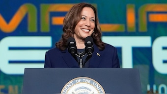Vice President Kamala Harris delivers remarks at a Sigma Gamma Rho Sorority gathering in Houston. AP 