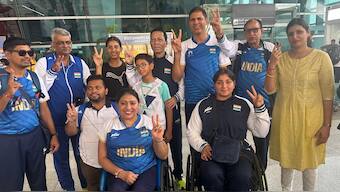 India contingent on their way to the Paris Paralympics. Image: X/PCI_IN_Official