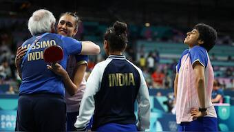 India women's table tennis team beat Romania to qualify for the quarterfinals at Paris Olympics. Reuters