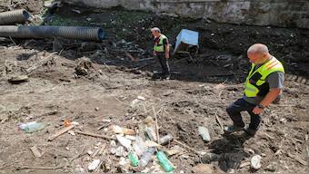 Rescuers search for a woman and her adult son who went missing after a landslide hit the town of San Felice a Cancello, next to Caserta, Italy. Reuters