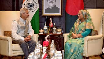 File photo of India's External Affairs Minister S Jaishankar meeting former PM of Bangladesh Sheikh Hasina. Source: X/@DrSJaishankar 