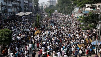Supporters of Bangladesh Jamaat-e-Islami occupy street of Matijheel to hold a rally in Dhaka, Bangladesh, October 28, 2023. File Image/Reuters