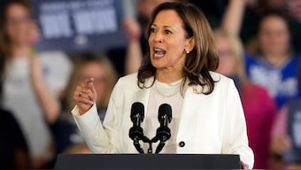 (File) Democratic presidential nominee Vice President Kamala Harris speaks at a campaign rally on August 7, 2024, in Romulus, Mich. AP