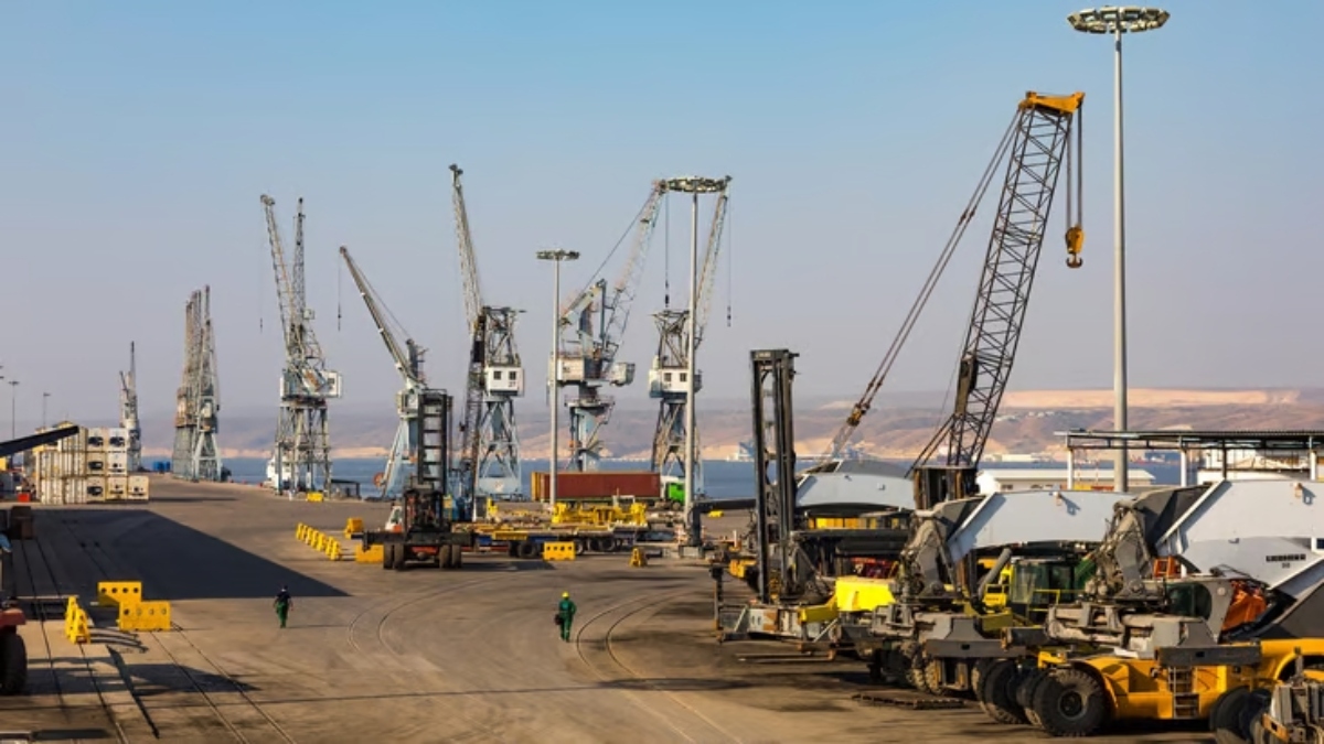Cranes on the docks in the harbour, Benguela Province, Lobito, Angola. AFP File
Cranes on the docks in the harbour, Benguela Province, Lobito, Angola. AFP File