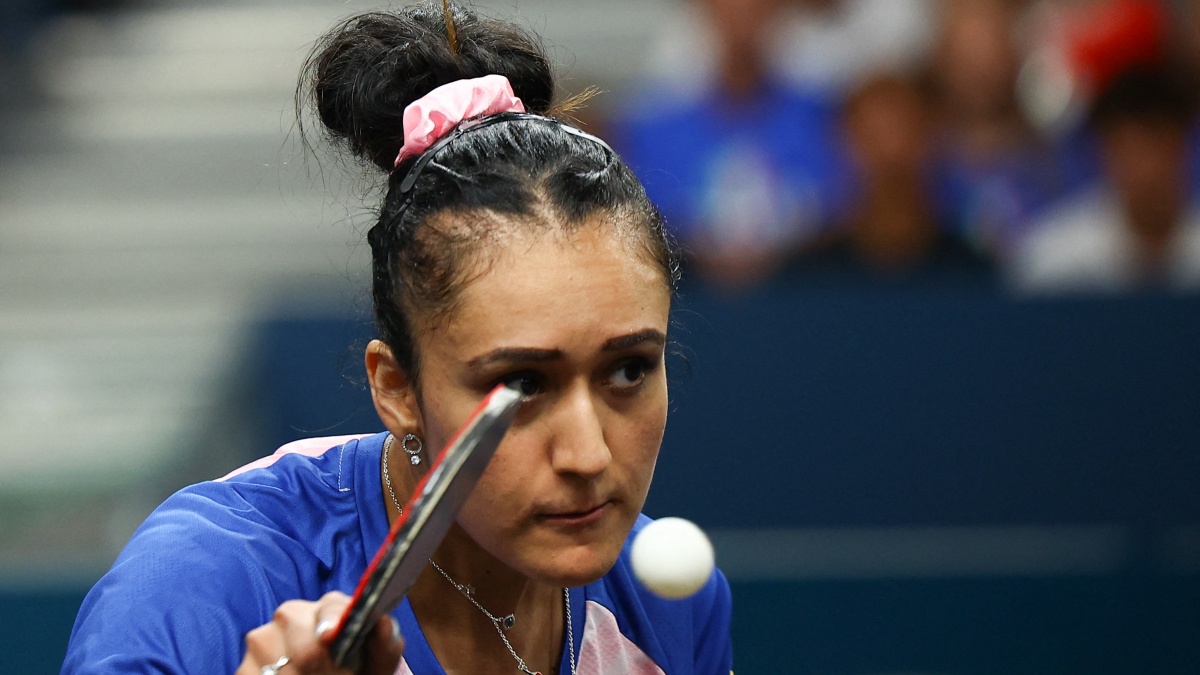 Manika Batra beat Bernadette Szocs of Romania in their singles match during the women's team competition of the Paris Olympics. Reuters Manika Batra beat Bernadette Szocs of Romania in their singles match during the women's team competition of the Paris Olympics. Reuters