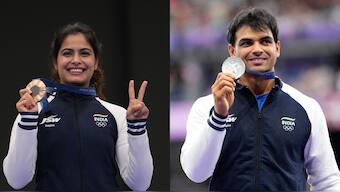 Manu Bhaker won two bronze medals and Neeraj Chopra took home a silver medal at the Paris Olympics. Reuters/AP