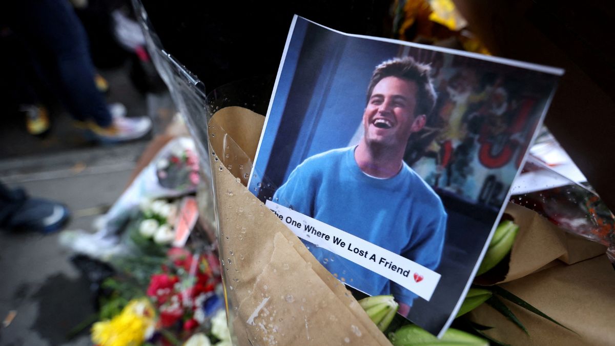 A makeshift memorial for actor Matthew Perry, the wise-cracking co-star of the 1990s hit television sitcom "Friends," who was found dead at his Los Angeles home on October 28, is pictured on Bedford Street in Manhattan in New York City, US, October 30, 2023. File Image/Reuters A makeshift memorial for actor Matthew Perry, the wise-cracking co-star of the 1990s hit television sitcom "Friends," who was found dead at his Los Angeles home on October 28, is pictured on Bedford Street in Manhattan in New York City, US, October 30, 2023. File Image/Reuters
