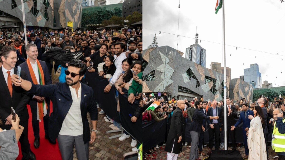 RRR star Ram Charan hoists Indian Tricolour at Federation Square, receives 