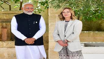 Prime Minister Narendra Modi with his Italian counterpart Georgia Meloni. Image Courtesy: @GiorgiaMeloni 