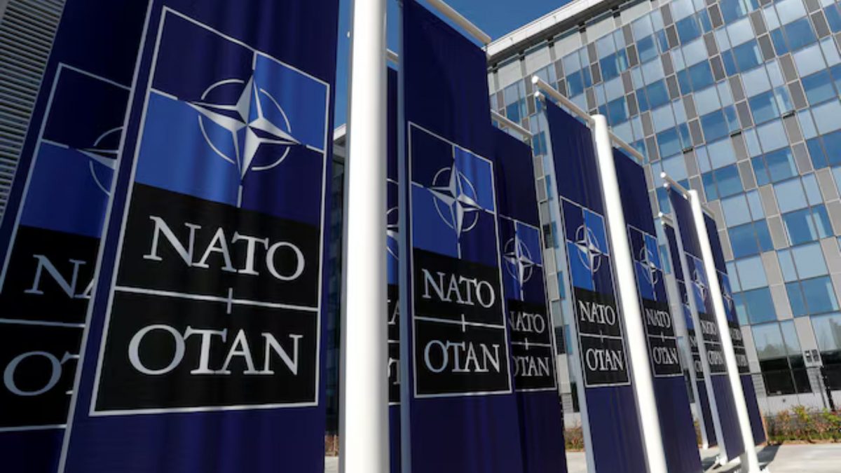 Banners displaying the NATO logo are placed at the entrance of new NATO headquarters during the move to the new building, in Brussels, Belgium April 19, 2018. REUTERS Banners displaying the NATO logo are placed at the entrance of new NATO headquarters during the move to the new building, in Brussels, Belgium April 19, 2018. REUTERS