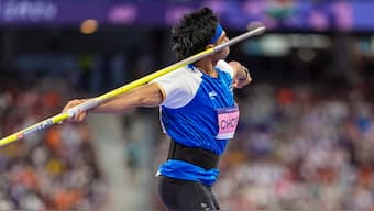 Neeraj Chopra competes in the men's javelin throw final at the 2024 Paris Olympics. PTI