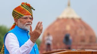 Prime Minister Narendra Modi addressing the nation on the occasion of 78th Independence Day at Red Fort, in Delhi on August 15, 2024. PIB