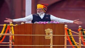 Prime Minister Narendra Modi addresses the nation from the historic Red Fort on the occasion of the 77th Independence Day, in New Delhi. PTI File