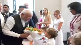 WATCH: PM Modi arrives at Warsaw hotel, greets Indian diaspora members, interacts with kids