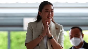 Pheu Thai Party's leader and prime ministerial candidate Paetongtarn Shinawatra gestures on the day of a pivotal parliamentary vote on a new prime minister in Bangkok on August 16, 2024. Reuters