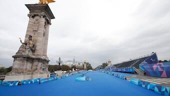 The Alexandre III bridge which will be used for the Para Triathlon, ahead of the Paris Paralympics. AP 