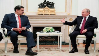 Venezuela President Nicolás Maduro’s and Russian President Vladimir Putin. AFP File