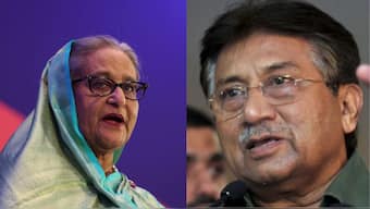 Sheikh Hasina (left) and Pervez Musharraf (right) are among the leaders who left their country amid political turmoil. Reuters