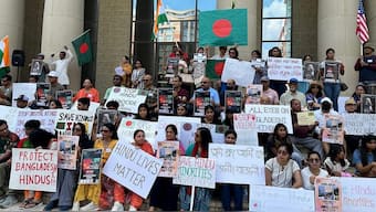 The “Save Hindus in Bangladesh” rally was organised by the Global Voice for Bangladesh Minorities. PTI